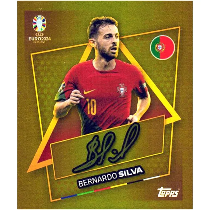 Topps UEFA EURO 2024 Fußball EM Sammelsticker - Gold Signature Sticker Set - Bernardo Silva, Gold Signature Sticker