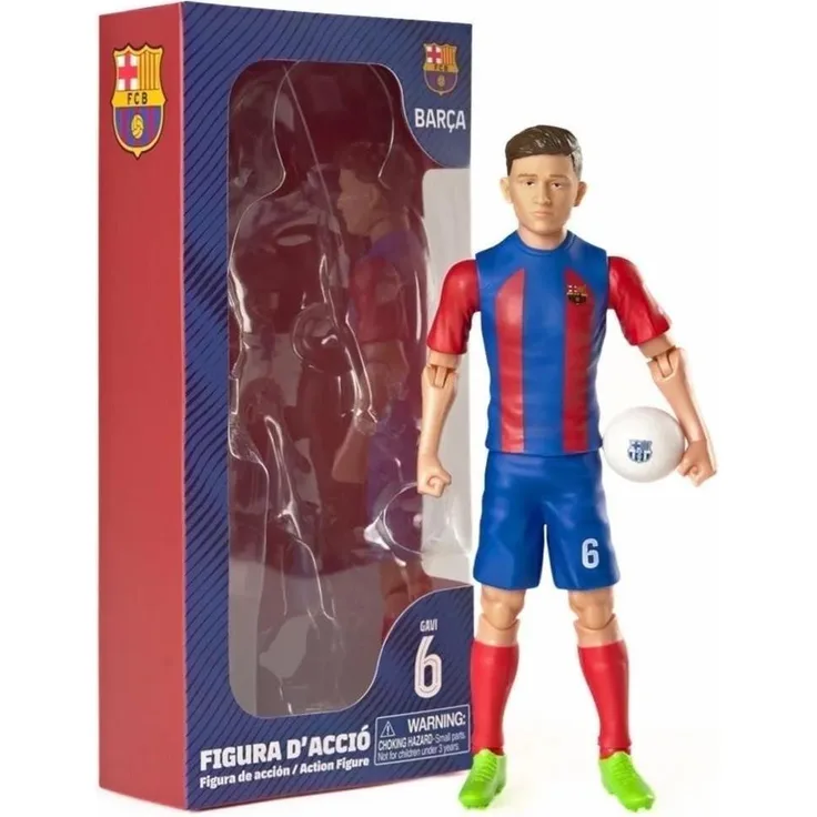 Banbo Toys FC Barcelona Gavi Action Figur, 20cm dynamische Pose, hochwertige Details für Sammler