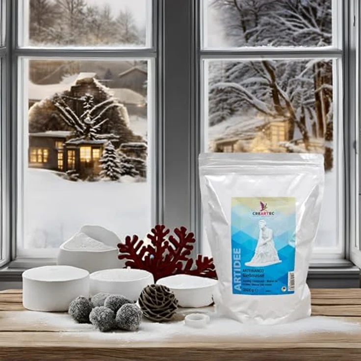 CREARTEC Artebianco Gießmasse, Modelliermasse für Kunstwerke, 1000g, weiß, wetter- und frostbeständig, Made in Germany – Bild 6