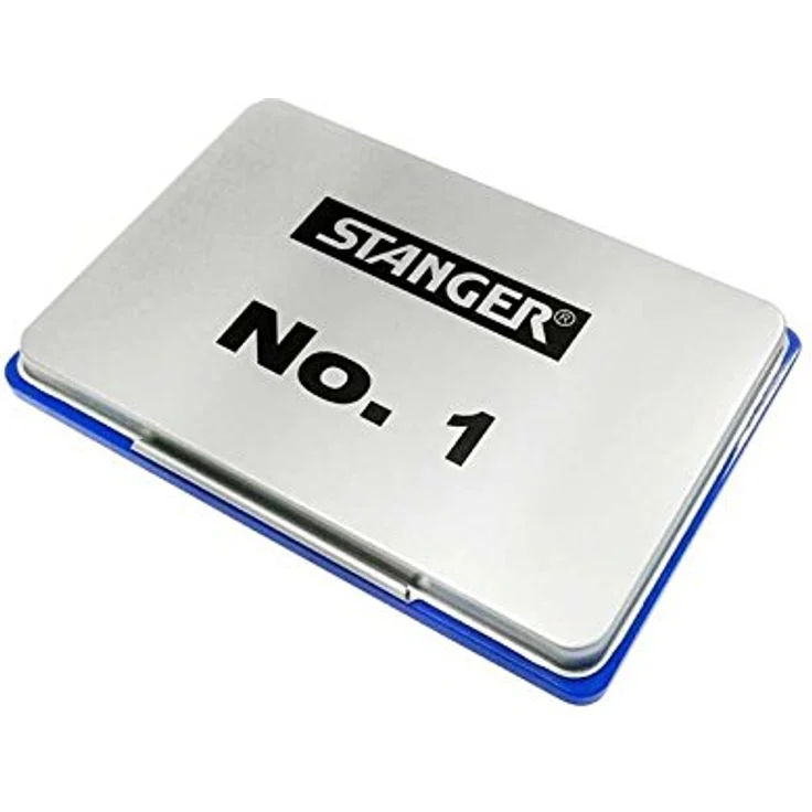 STANGER Stempelkissen No 1, blau, 125 x 80 mm, kompatibel mit Polymer- und Gummistempeln, robustes Metallgehäuse – Bild 2