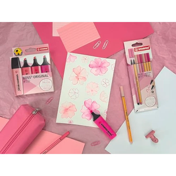STABILO Filzstift Set, Pen 68 & Point 88, Shades of Pink, hohe Farbbrillanz und metallgefasste Spitze – Bild 6