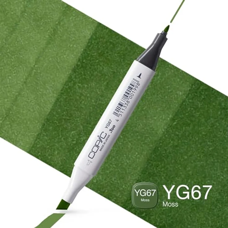 Copic Classic Marker Typ YG - 67, Moss, professioneller Layoutmarker mit dualem Spitzensystem und schnelltrocknender Tinte – Bild 2