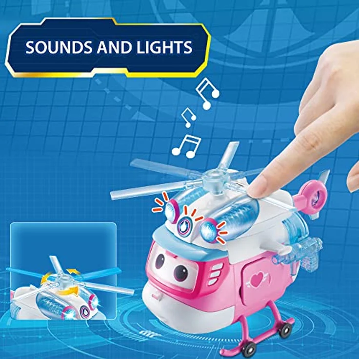 Super Wings Dizzy Deluxe Transforming, 6" Flugzeug-Roboter mit Lichtern und Sounds, 2 Modi, für 3+ Jahre alte Kinder – Bild 3