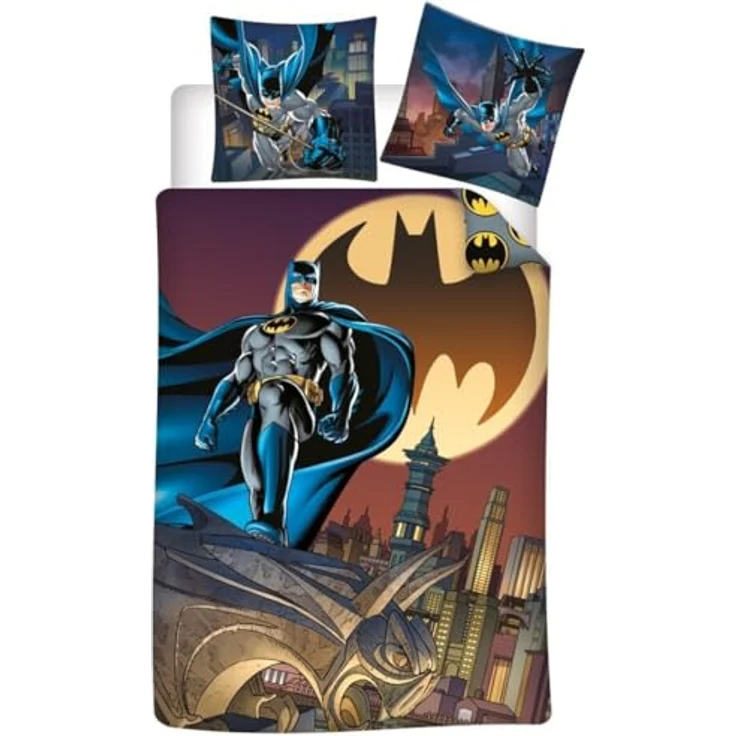 Aymax Bettwäsche Batman, für Einzelbett, 140 x 200 cm + 65 x 65 cm, Polycotton, schwarz