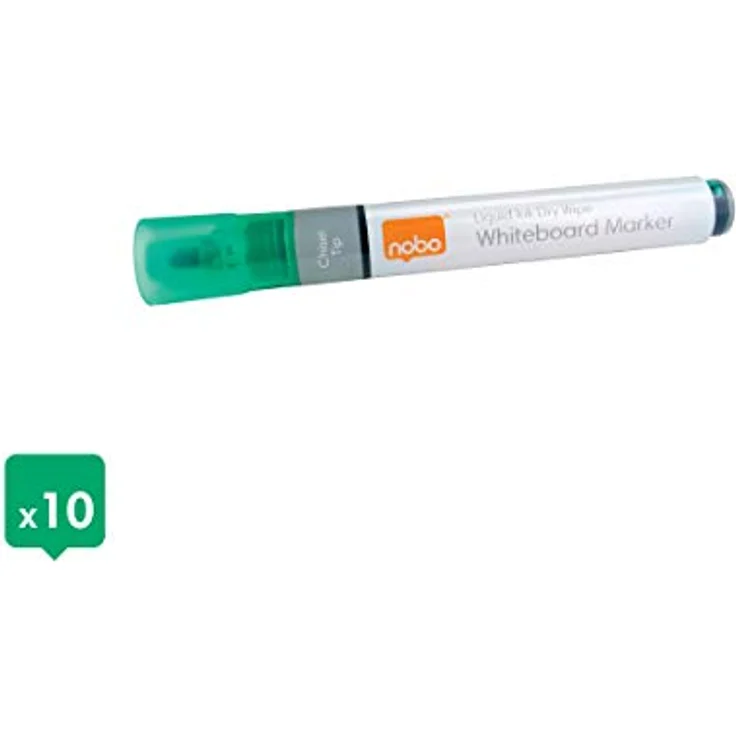 NOBO Liquid Ink Whiteboard Marker, Keilspitze, vegan, 4 mm Strichstärke, grün, VE=10 Stück – Bild 6