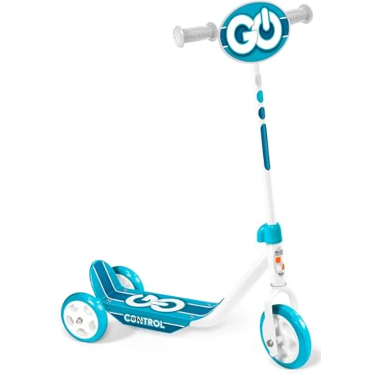 Stamp Dreiradroller SKIDS CONTROL, Unisex, 3-Rad Scooter in Blau mit rutschfester Plattform und verstellbarer Höhe – Bild 1