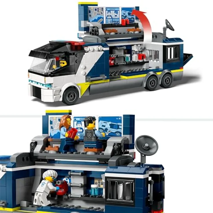 LEGO City Polizeitruck mit Labor, Polizei-Set mit Quad und LKW-Spielzeug für Kinder, Geschenk für Jungs und Mädchen ab 7 Jahre, plus 5 Minifiguren – 2 Polizisten, 1 Wissenschaftler und 2 Ganoven 60418 – Bild 3