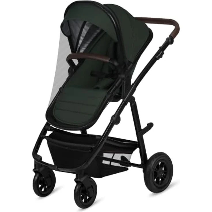 Lionelo Amber LO-AMBER 3IN1 Kombikinderwagen, Set mit Babywanne, Autositz, Moskitonetz und Regenschutz, Green Forest – Bild 6
