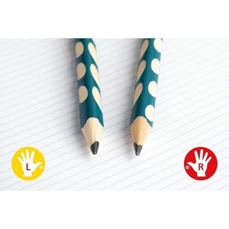 STABILO EASYgraph S, Schmaler Dreikant-Bleistift für Rechtshänder, ergonomisch mit rutschfesten Griffmulden, pink, 2er Pack, Härtegrad HB – Bild 4