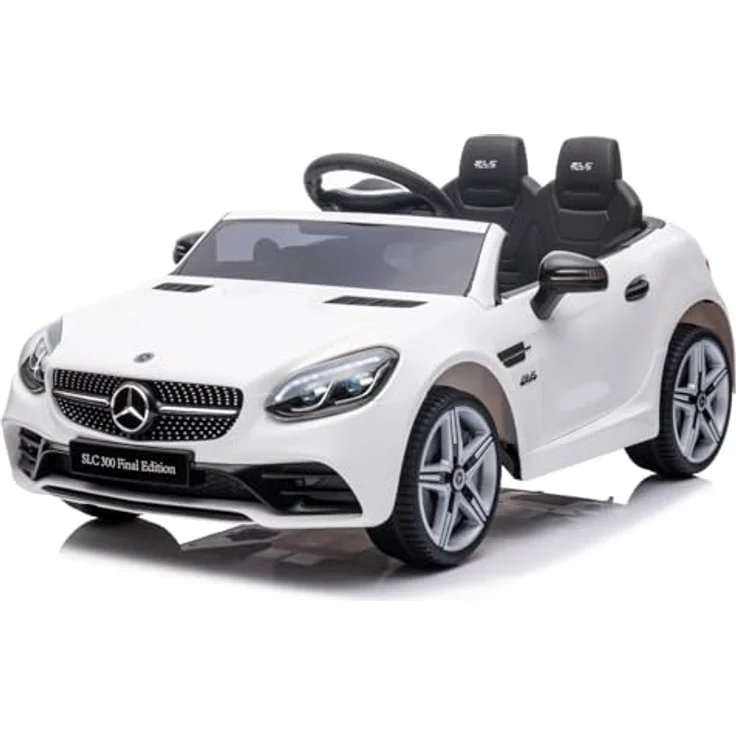 sun baby Mercedes Kinder Elektroauto, Elektro Kinderauto für 3-Jährige, 2x30W Motorleistung, Lenkrad mit Sound, Sicherheitsgurte (Weiß) – Bild 2