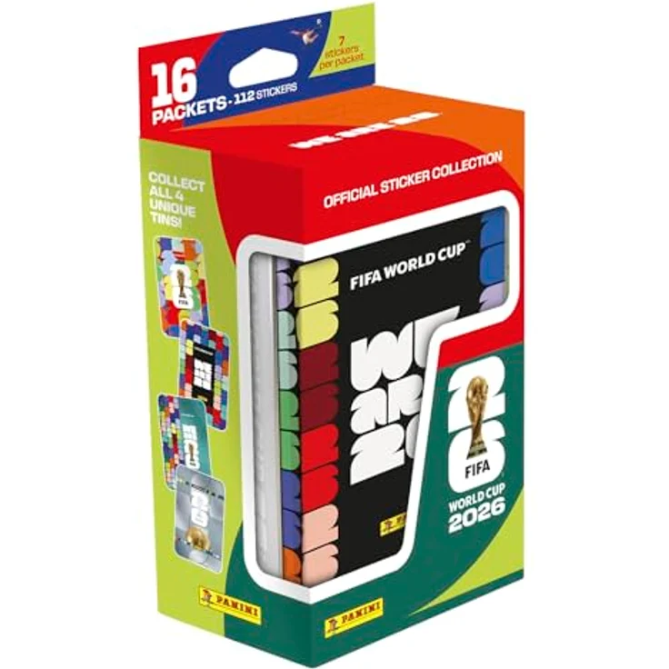 Panini FIFA WM 2026 Mega-Dose, 16 Sticker-Tüten mit 2 DFB Special Stickern, praktische Metall-Aufbewahrung – Bild 9