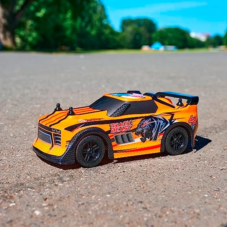 Dickie Toys - RC Auto Track Beast (orange-schwarz) - ferngesteuertes Auto für Kinder ab 6 Jahre mit Fernbedienung (2-Kanal FS, 2,4GHz) und Batterien, 15 cm, bis 6 km/h – Bild 5