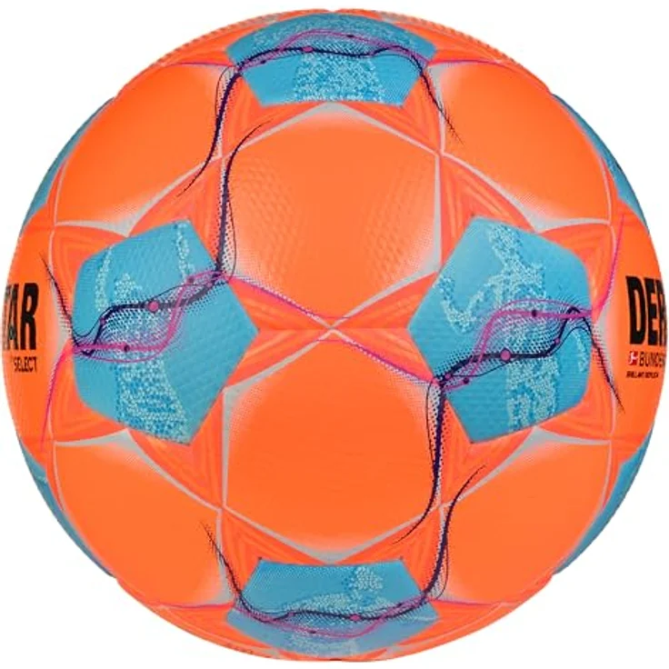 Derbystar Bundesliga Brillant Replica High Visible v24 Fußball, orange blau pink, Hochwertige Material, Extra Komfort, Langlebig – Bild 2