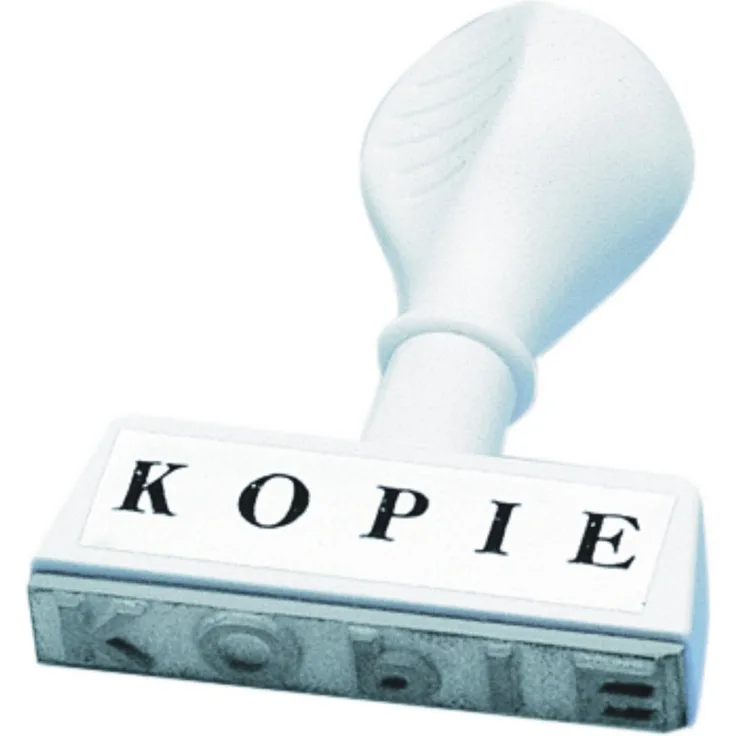 WEDO Stempel, Lagertextstempel aus Kunststoff mit KOPIE Text, ergonomischem Griff, 45 mm Abdruckbreite