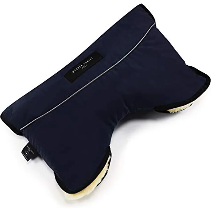 Kinderwagen-Muff aus Lammfell von WERNER CHRIST BABY - MOFFY ist der ideale Handwärmer für Buggys aus medizinischem Fell, einfache Handhabung, Handmuff in Navy (dunkelblau) – Bild 2