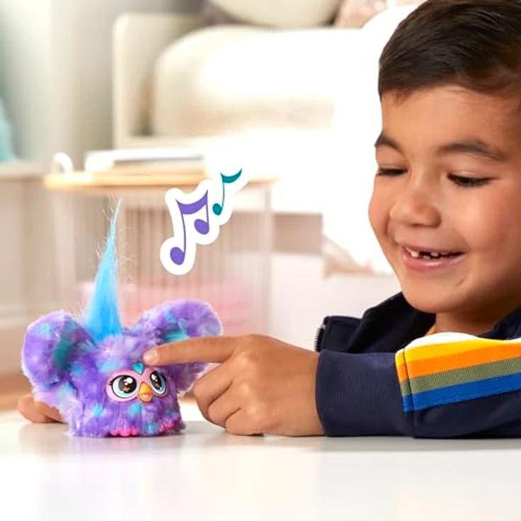 Furby Furblets Groo-Vee Mini, Interaktives Plüschtier mit über 45 Geräuschen in Furbisch, Pastellfarben, Lila, für Kinder ab 6 Jahren – Bild 5
