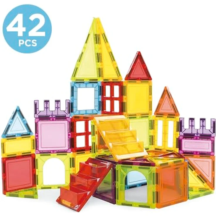 Educa Magnetic, 42-teiliger 3D-Baukasten aus hochwertigen Magnetbausteinen, STEM-Spielzeug für kreative Bauten, sicher für Kinder ab 3 Jahren – Bild 2