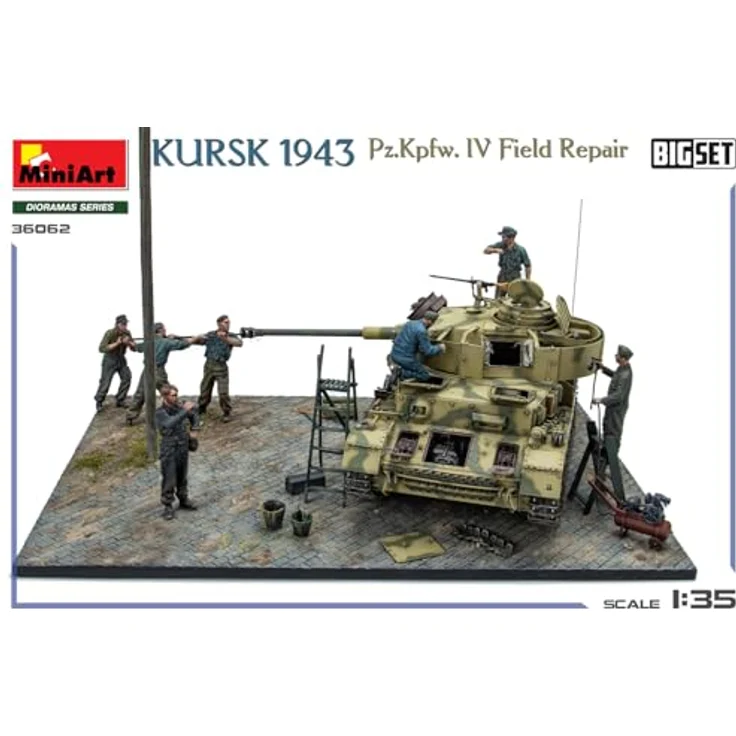 Mini Art MA36062 1/35 Kurusuk 1943 Nr. IV Panzer Reparatur Set mit 7 Figuren und Diorama Zubehör – Bild 2