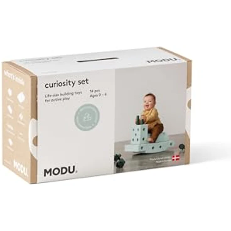 Modu 14 tlg. Baukasten Starter-Set Curiosity, altersweise motorische Förderung für Kinder von 0-6 Jahren, Ocean Mint / Forest Green – Bild 2