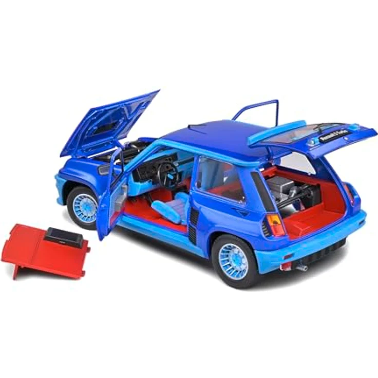 Solido Modellauto Renault 5 Turbo, Maßstab 1:18, blau, Die-cast mit Fensterkarton und Kunststoffsockel – Bild 5