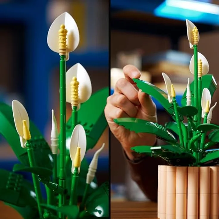 LEGO Botanicals Friedenslilie 11504, Kunstblumen Set für Erwachsene mit weißen Blüten und Knospen, DIY Deko für Wohnzimmer oder Schlafzimmer – Bild 4