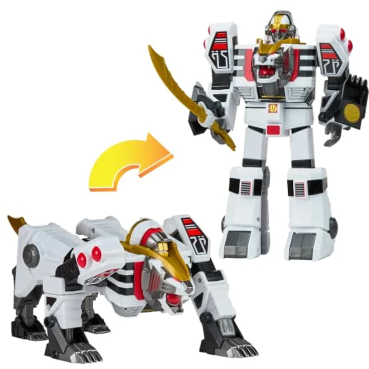 Playmates Toys Power Rangers White Tigerzord, Actionfigur 25 cm mit Fahrzeugfunktion und detailreicher Nachbildung – Bild 3
