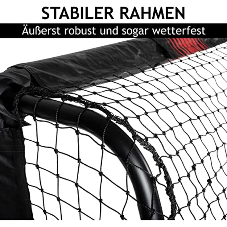 Dunlop Fußballtor - 240 x 160 x 85 cm - Metall - Fußballtrainingszubehör für alle Altersgruppen - Einfache Montage - Schwarz/Rot – Bild 4