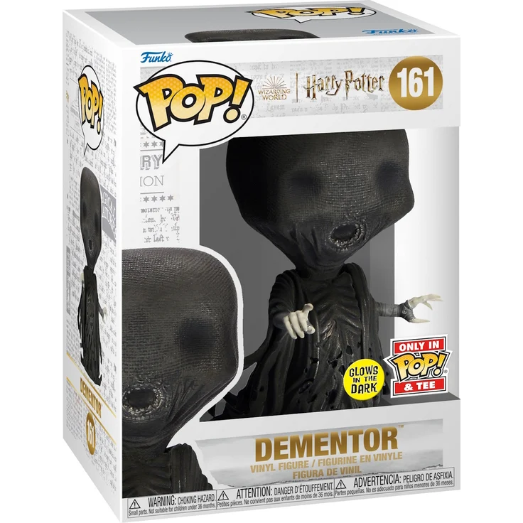 Funko Harry Potter - Dementor 161 Only in Tee Glows - 10 cm Vinyl Figur in Fenster Box