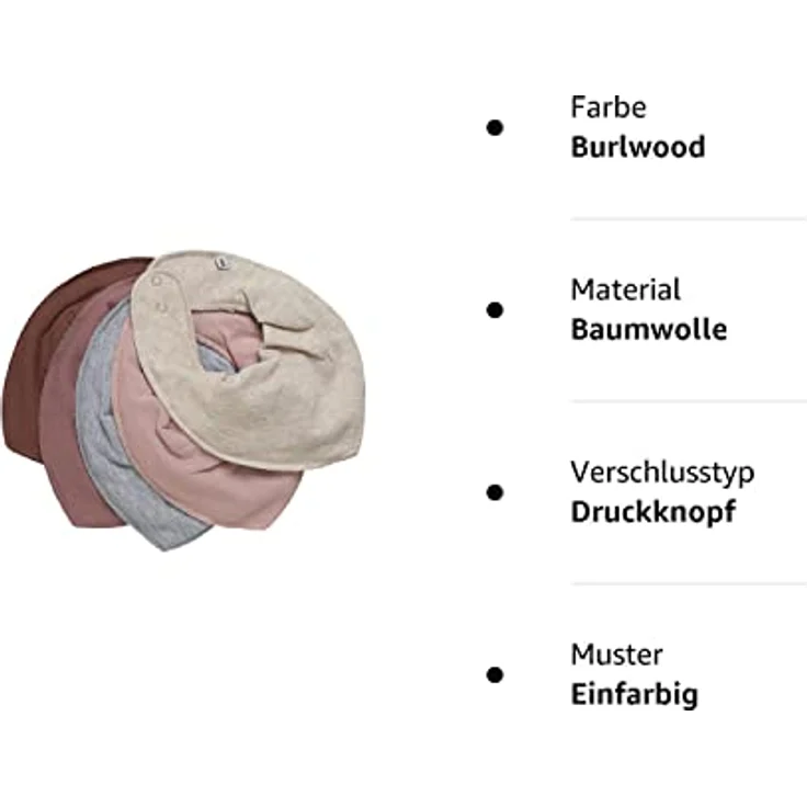 Pippi Unisex Baby 5er Pack Bibs Dreieck Lätzchen, Burlwood, Einheitsgröße – Bild 2