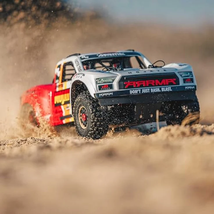 ARRMA Mojave 4X4 4S BLX 1/8th Scale Desert TRK Weiß/Rot ARA4404T1, Ferngesteuertes Auto mit 4S LiPo-fähigem Brushless Power System – Bild 4