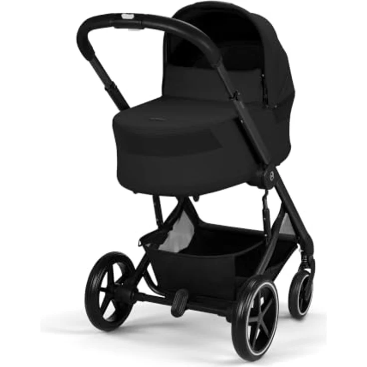 Cybex Balios S Lux Kombikinderwagen inkl. Cot S LUX Babywanne, komfortable Babywanne, umsetzbarer Sportsitz, Farbe: Moon Black – Bild 9