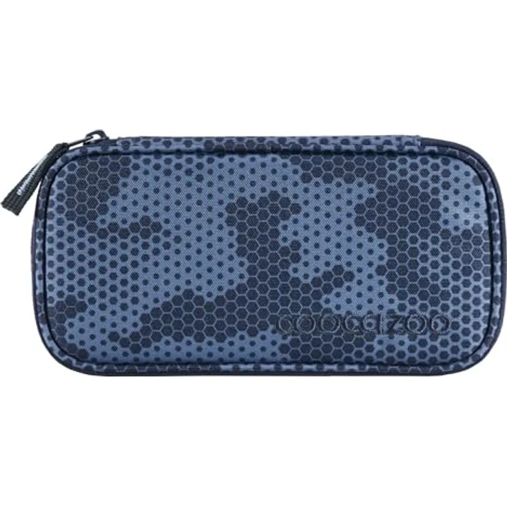 Coocazoo Mäppchen „Geometric Sky”, grau-blau, Federmäppchen, großes Hauptfach, Schlaufen für Zirkel, Geodreieck und Lineal, Stundenplanfach, Stiftehalter, Reißverschlussfach, ab der 3. Klasse