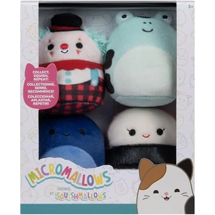 Squishmallows Micromallows 6,5 cm 4er Set, mehrfarbig, kuschelweiches Plüschspielzeug zum Sammeln und Tauschen – Bild 2