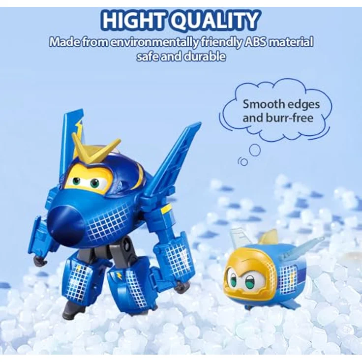 Super Wings Transforming Flugzeug Jerome & Pet, verwandelbare Spiel-Figur mit 12 cm und 4,3 cm Haustier, spielbar mit funktionierenden Rädern und Lichteffekt, für Kinder von 3-8 Jahren – Bild 5