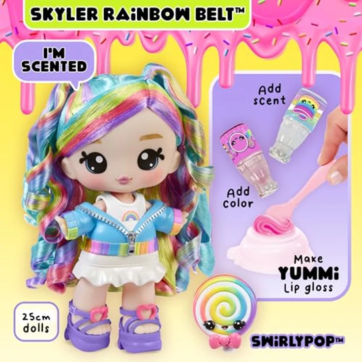 OTTO Anziehpuppe Yummiland Large Doll + Lip Gloss Pet- Rainbow (Skyler Rainbow Belt), duftend – Bild 3