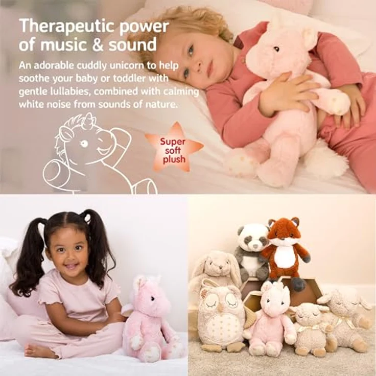 Cloud B Ella das Einhorn, Kuscheltier mit Sternenprojektor und Nachtlicht für Babys, sanftes Licht und 8 beruhigende Geräusche, inklusive Auto-Off-Funktion – Bild 3