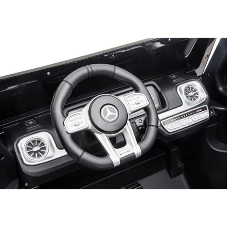 Beneo Elektrisches Kinderauto Mercedes-Benz G63 AMG 4x4, Zweisitzer, schwarz, MP3-Player mit USB/AUX und Bluetooth, Allradantrieb, Lithium-Batterie, EVA-Räder, Kunstledersitze, Fernbedienung, lizenziert – Bild 8