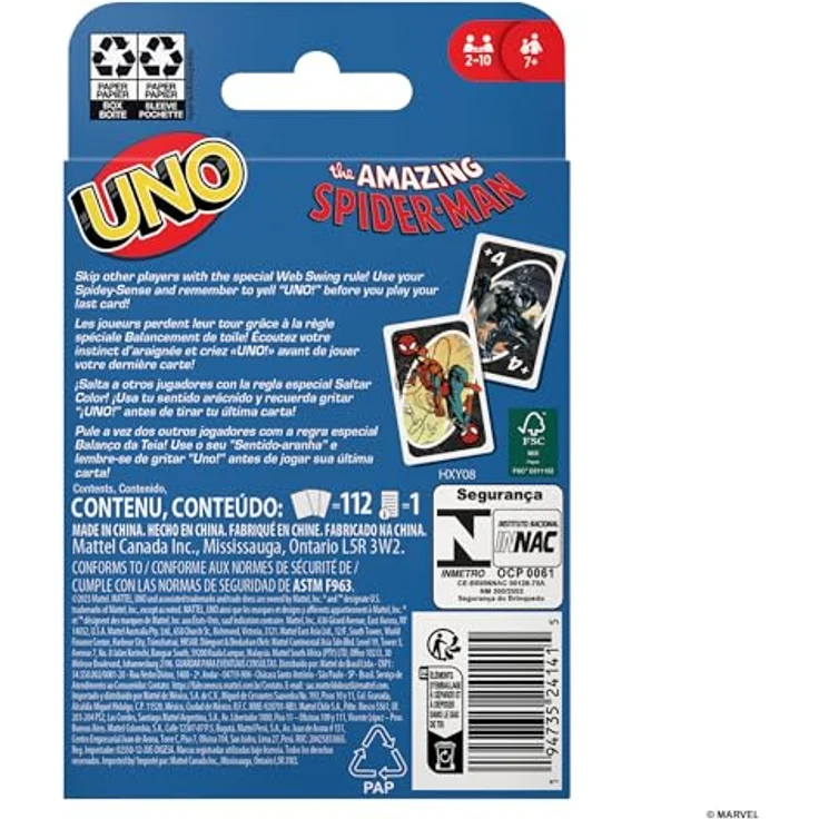 Mattel Games UNO The Amazing Spider-Man, Kartenspiel für Kinder, Erwachsene und Familien, inspiriert von der Marvel Comicreihe, HXY08 - Preisvergleich – Bild 3