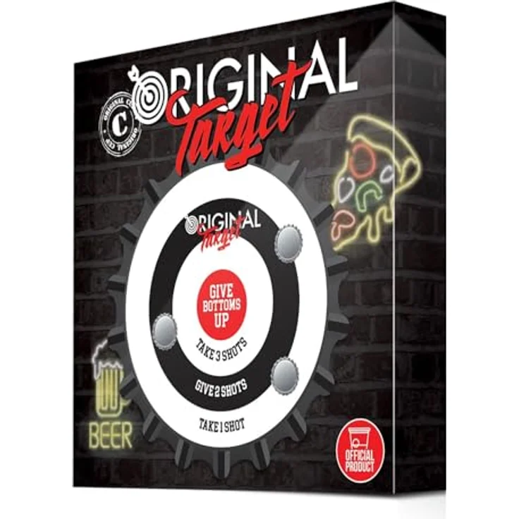 Original Target | Magnetische Zielscheibe mit Spielfiguren | Premium Qualität | Geschicklichkeitsspiel mit 6 Bierkapseln | Trinkspiel | Aperitif | Party | House Party | OriginalCup® – Bild 9