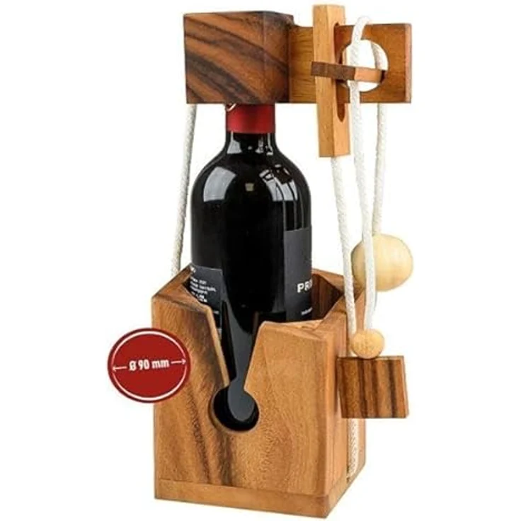 Philos 5519 - Flaschenpuzzle, Flaschensafe, Holzpuzzle für Erwachsene, Knobelspie, Geduldspiel, Samena Holz – Bild 2