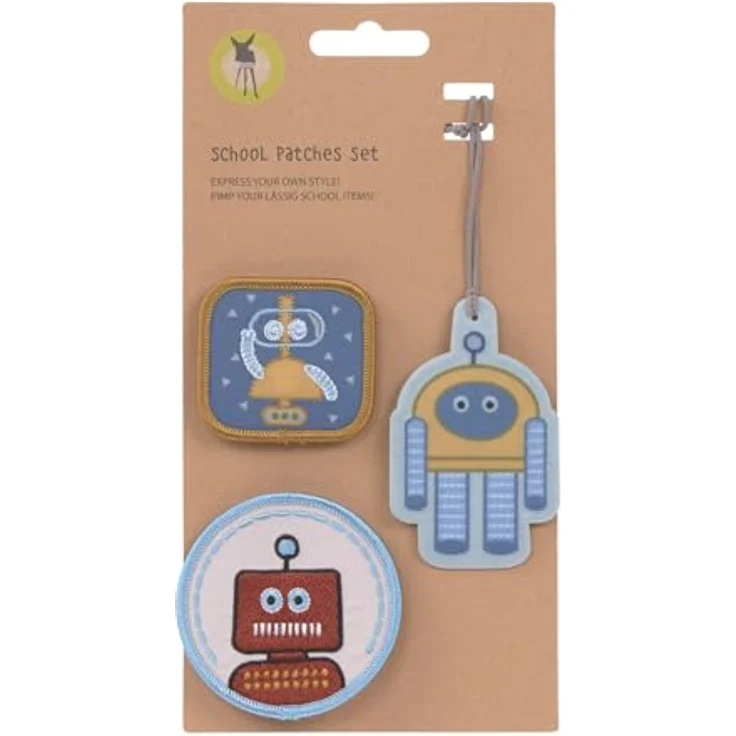 LÄSSIG Anhänger & Patches Set Unique "Robot" – Bild 2