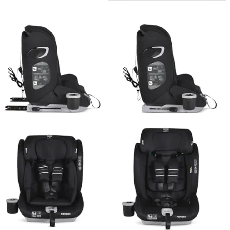 Cangaroo Force i-Size, Kindersitz Gruppe 1/2/3 mit Isofix und SPS-Seitenschutzsystem, grau – Bild 5
