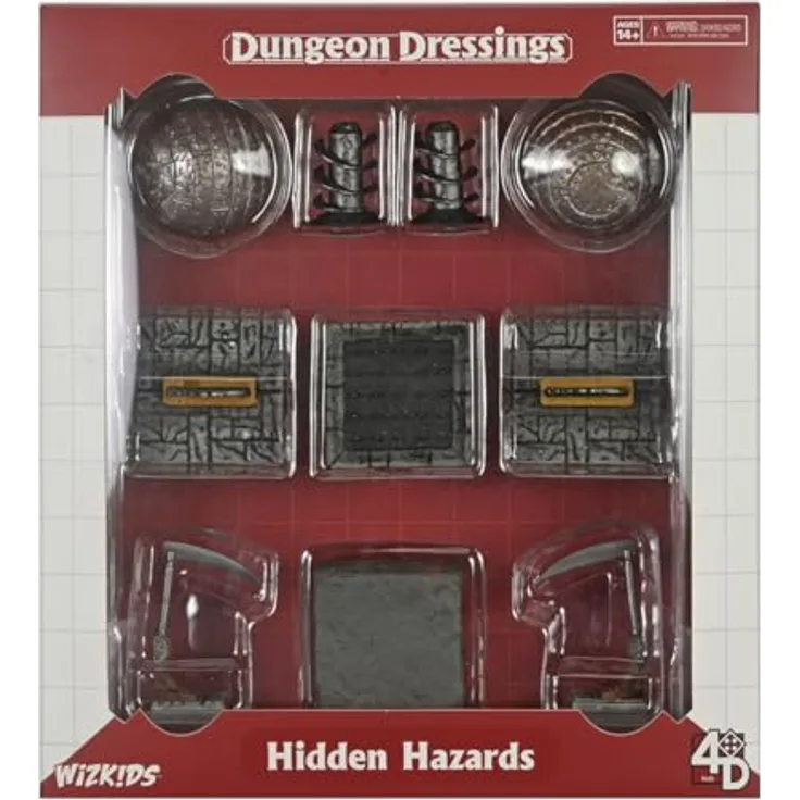 WizKids Dungeon Dressings: Traps - Hidden Hazards, vorbemalte Dekorationselemente für Tabletop-Rollenspiele, 10 Kacheln aus langlebigem Plastik, ab 14 Jahren