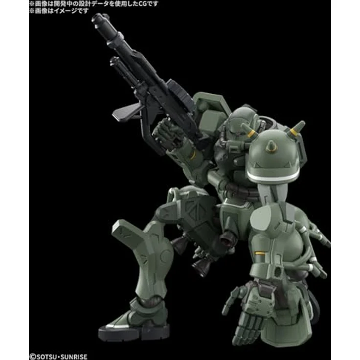 Bandai Hobby HG Zaku GQ Grün, Modellbausatz 1/144 mit beweglichen Gelenkpunkten und Zubehör – Bild 3