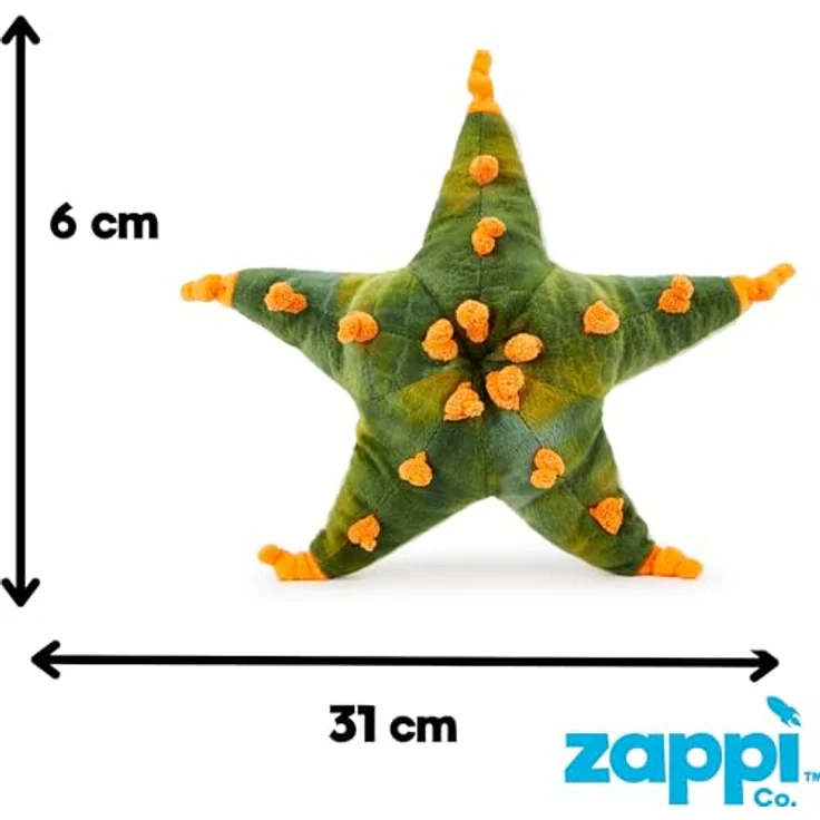 Zappi Co Nobbly-Seestern Plüschtier, grüner und orangefarbener, weich gefüllt, 23-25 cm, Kuscheltier für Neugeborene und kleine Kinder – Bild 3
