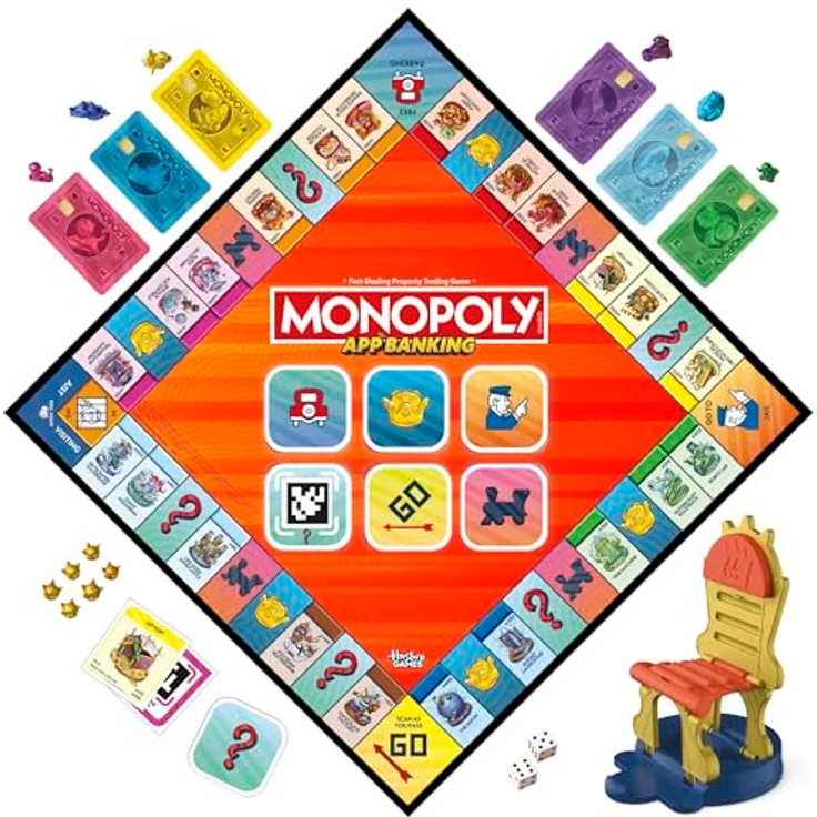 Hasbro Gaming Monopoly App Banking Brettspiel, englische Fassung mit digitaler Geldverwaltung und Minispielen – Bild 3