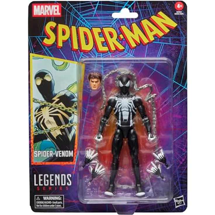 Hasbro Marvel Legends Series Spider-Venom, Retro Spider-Man Comics Action-Figur, 15 cm, mit 6 Accessoires und über 20 Bewegungspunkten – Bild 1