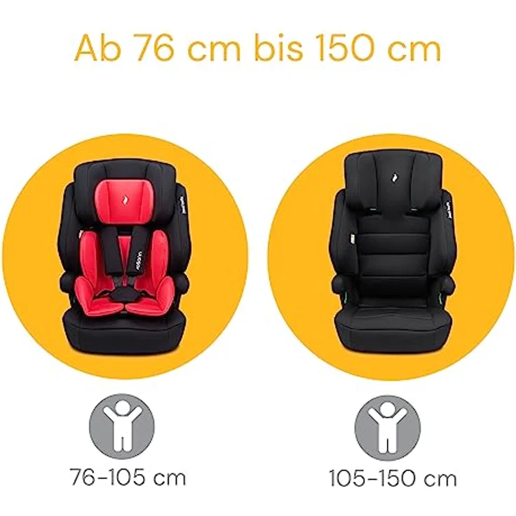 Osann Autokindersitz Jazzi Isofix, 15 Monate bis 12 Jahre, für Kinder von 76-150 cm, mitwachsender Kindersitz, Top-Tether Installation, Kopfpolster, höhenverstellbare Kopfstütze, 5 Punkt-Gurt verstaut werden, zugelassen nach i-size Norm R129 – Bild 5