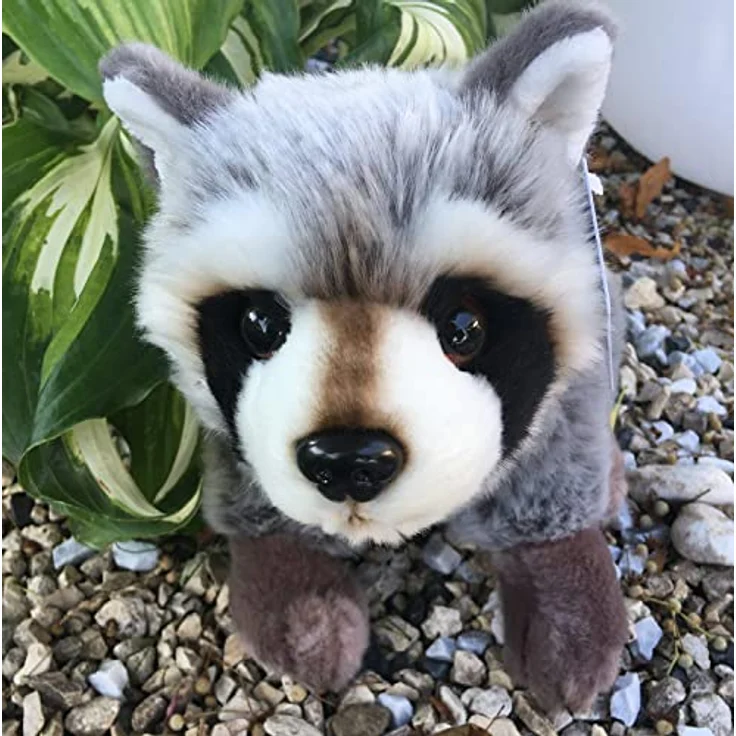 Uni-Toys - Waschbär, sitzend - 25 cm (Länge) - Plüsch-Bär, Waldtier - Plüschtier, Kuscheltier – Bild 5