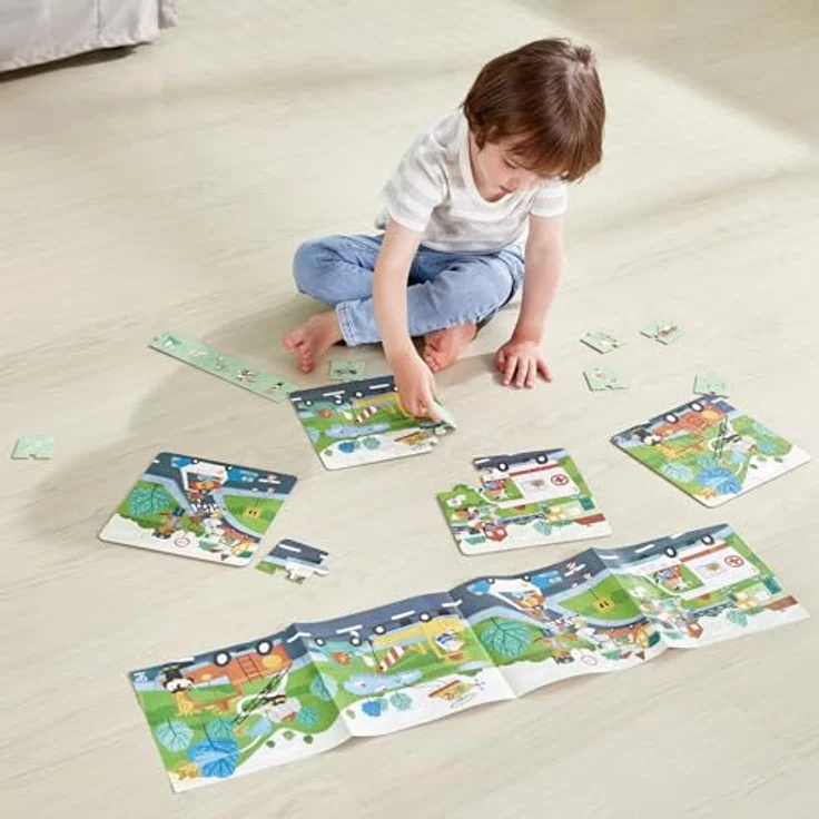 Hape E1639 Puzzle, Mehrfarbig - Förderung der kindlichen Entwicklung durch 4er Set mit Erzählplättchen – Bild 4